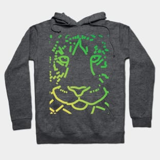 Green Tiger Face Hoodie